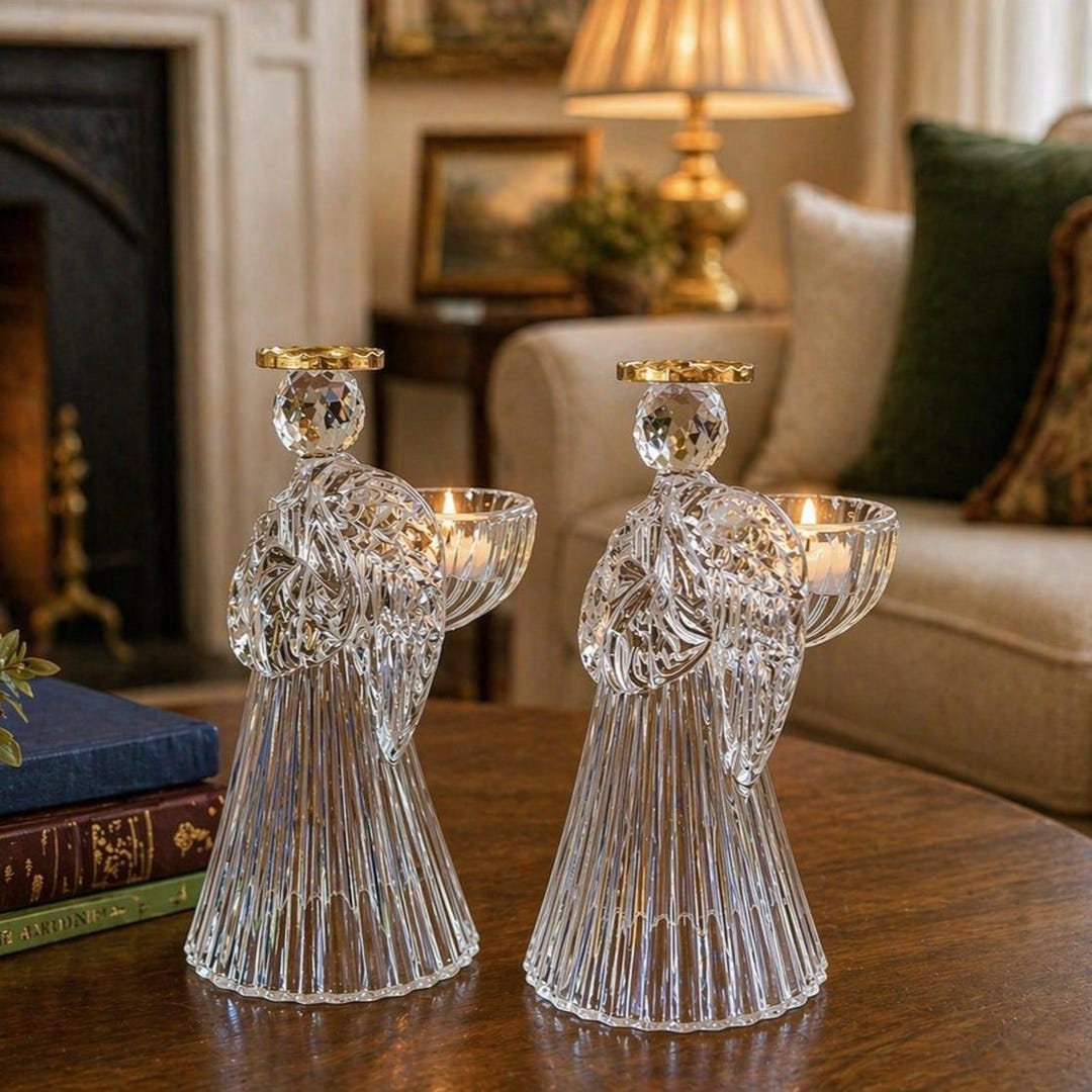 Crystal Angel Candle Holder