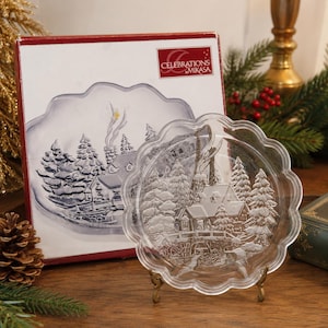 クリスマス プレート皿クリスマスツリーUSAで購入 飾りMIKASAガラス置き物 Mikasa Christmas Plates - Etsy