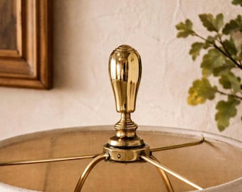 Vintage Polished Brass Teardrop Lamp Finial
