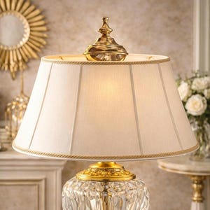 Vintage Solid Brass Lamp Finial Polished Gold Tone Male End