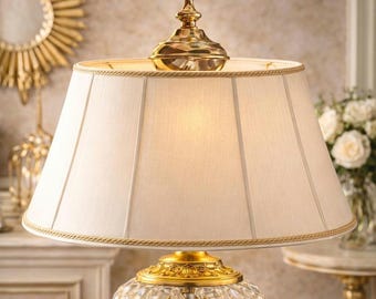 Vintage Solid Brass Lamp Finial Polished Gold Tone Male End