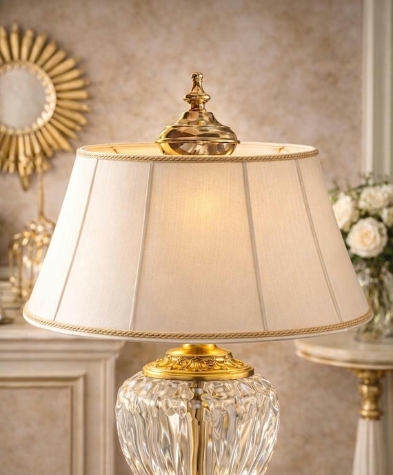 Vintage Solid Brass Lamp Finial Polished Gold Tone Male End