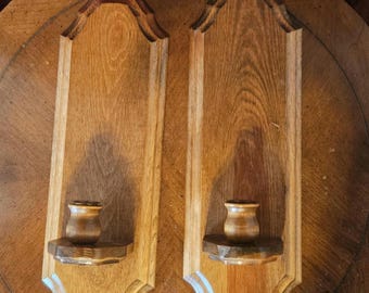 Grand Bougeoir Mural Suspendu Meyer Woodcrafter's En Chêne Massif - Bougie Effilée