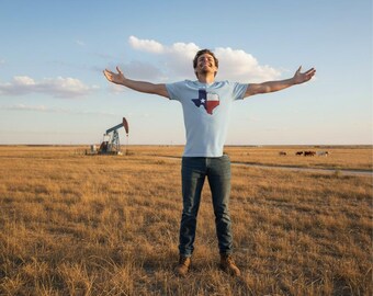 Camiseta con gráfico de la bandera de Texas