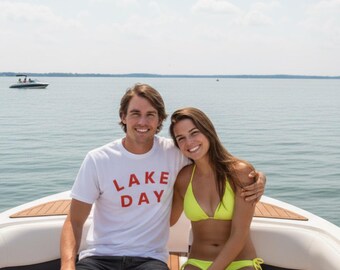 Camiseta "Lake Day": Camiseta unisex de algodón, ropa de verano para lagos