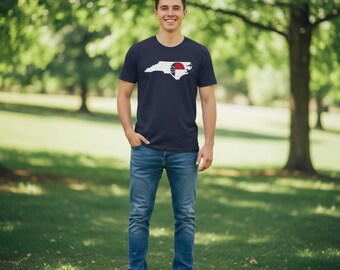 Camiseta con la imagen de la bandera del estado de Carolina del Norte