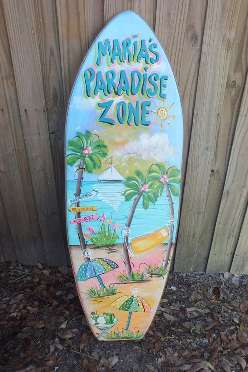 Personalized SURFBOARD WALL ART Tropical Paradise Pool Patio Etsy