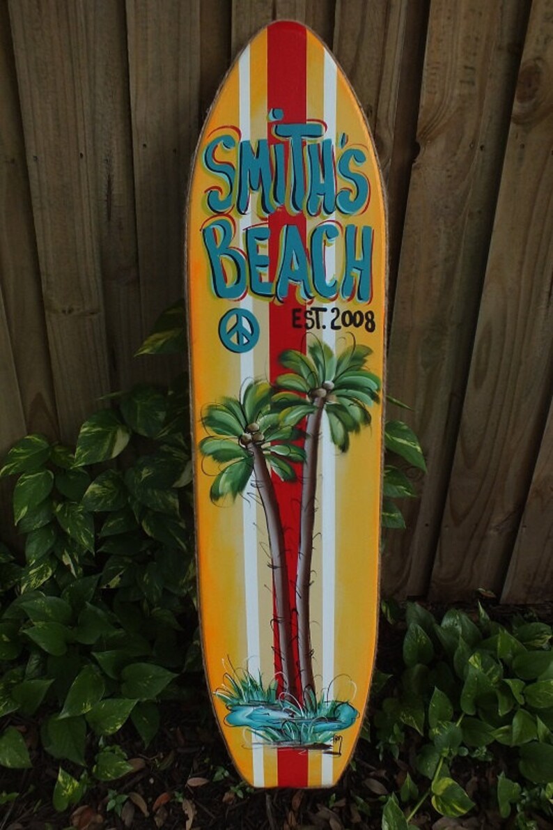 Personalized SURFBOARD WALL ART Tropical Paradise Pool Patio Etsy