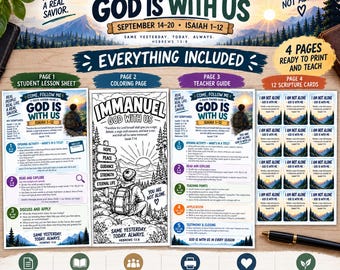Viens et suis-moi 2026 - Leçon pour les jeunes | 14-20 septembre | Isaïe 1-12 | Dieu est avec nous | Document imprimable pour l'école du dimanche de l'Église de Jésus-Christ des Saints des Derniers Jours