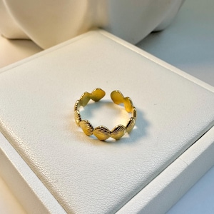 Seashell Gold Ring, summer ring, summer jewelry, waterproof  Beach Jewelry, Cockle Shell, Surfer Ring, Dainty Ring, Hypoallergenic, starfish