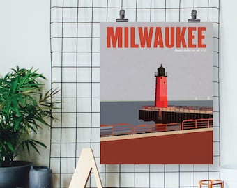 Milwaukee Pierhead Lighthouse Art Print (11x14")