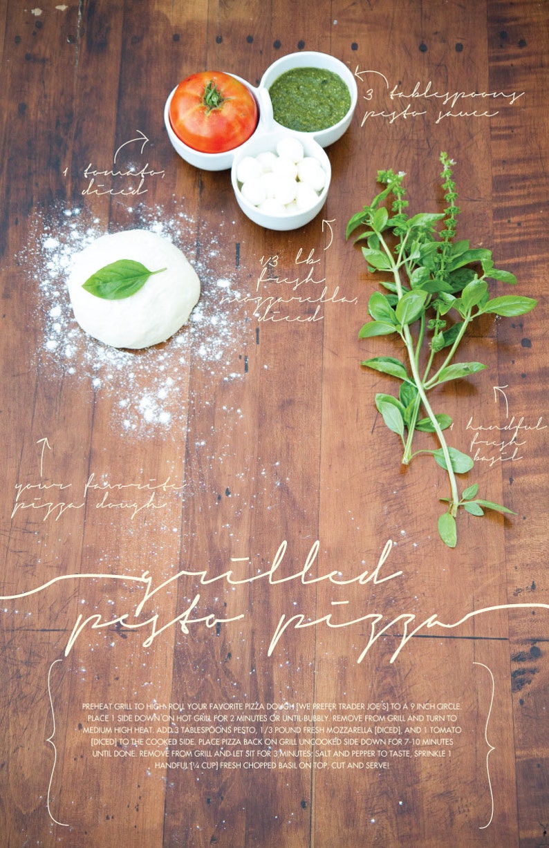 Grilled Pesto Pizza Recipe Art Print image 2