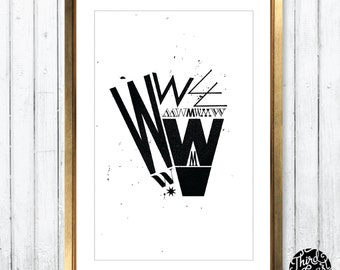 Letter W Type Specimen - 11x17 Art Print