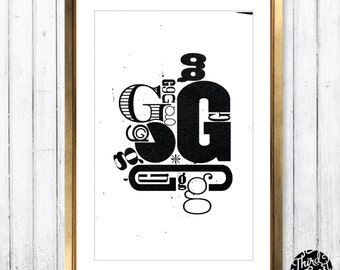 Letter G Type Specimen Art Print - 11x17 Wall Poster Print