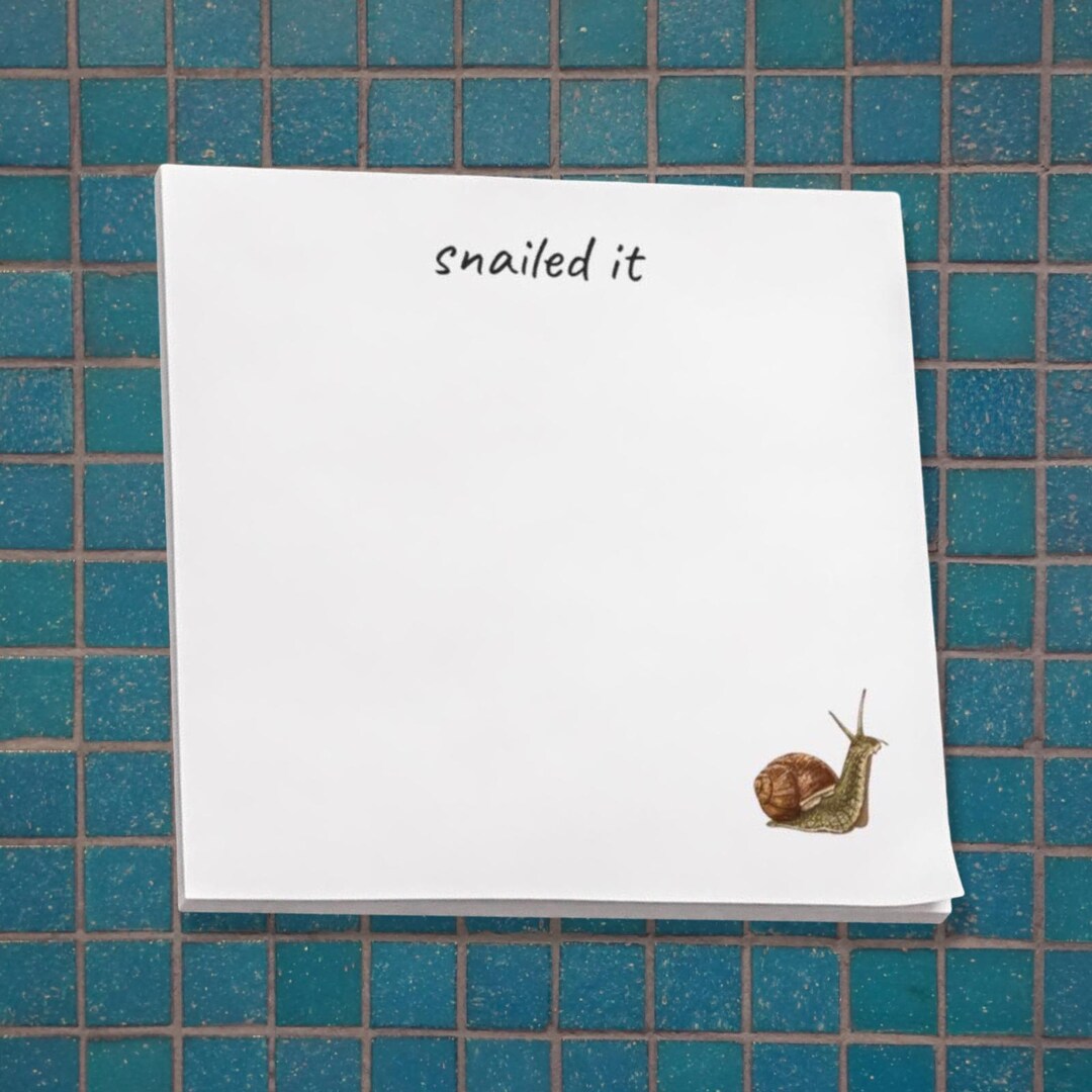 Snail Taking Notes Snailed It Snail Post-it® Note Pad - Etsy