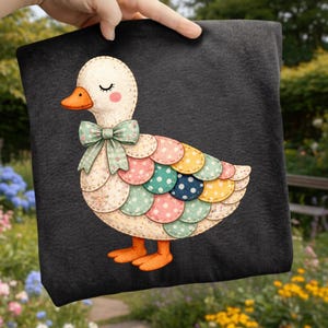Ganso de patchwork PNG / Diseño de ganso de granja vintage / Sublimación de animales de colcha floral / Clip art de ganso campestre lindo / PNG imprimible