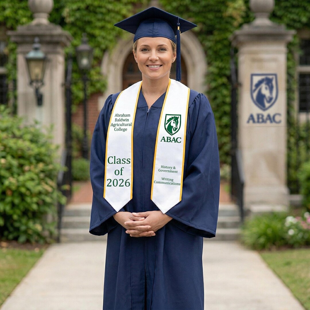 Custom Embroidered Graduation Sash, Personalized Graduation School Logo ...