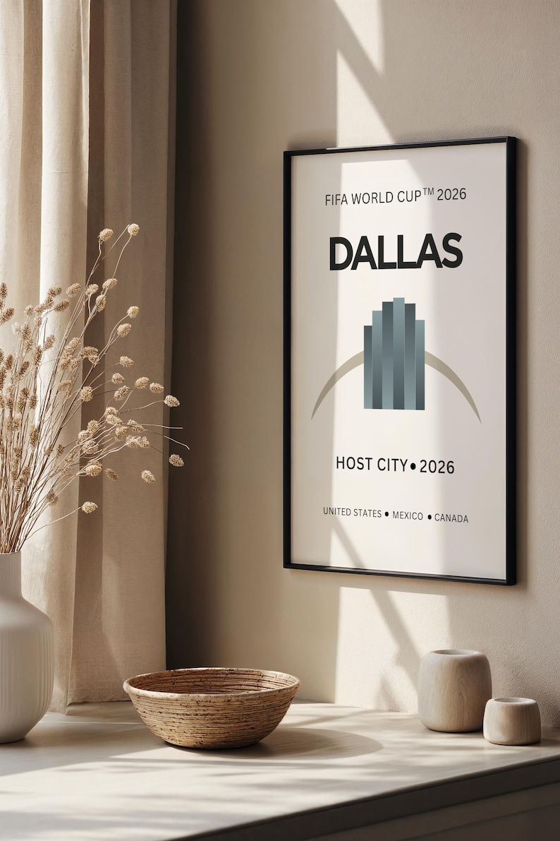 World Cup 2026 Dallas Poster | Dallas Soccer Wall Art | Minimalist ...