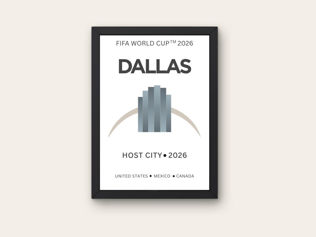 World Cup 2026 Dallas Poster | Dallas Soccer Wall Art | Minimalist ...