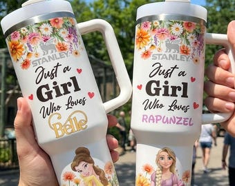 Just a Girl who Love Disney Princess 40oz Tumbler Matching Girl Trip Travel Mug Cup
