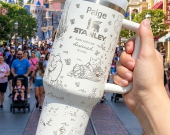 Bicchiere termico Disney Winnie the Pooh da 1,2 litri (40 oz) con incisione laser e nome personalizzato, ideale come regalo.
