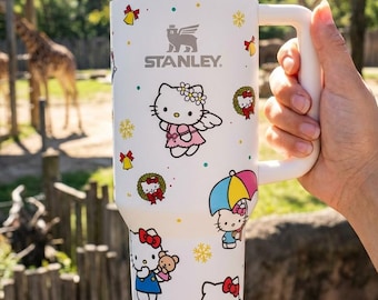 Bicchiere termico da 1,2 litri con manico e design a gatto, ideale come regalo per gli amanti dei gatti.