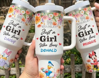 Just a girl who Love Mickey 40oz Tumbler Matching Disney Lover, Mickey and Friends Cup