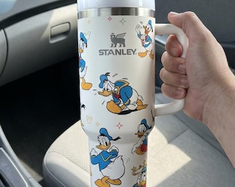 Bicchiere termico da 40 oz con Paperino, Topolino e i suoi amici, regalo Disney, tazza da viaggio con cartoni animati.