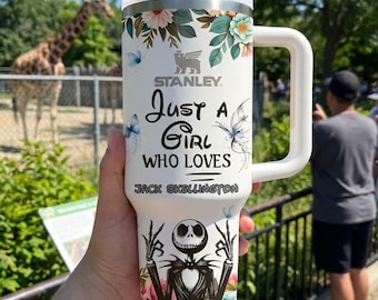 Nightmare Christmas 40oz Tumbler Gothic Floral Gift For Girl Halloween Lover Cup