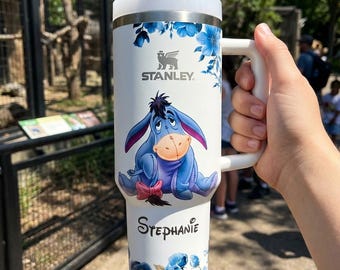 Vaso térmico Disney Eeyore Burro de 1,2 litros (40 oz) estilo Winnie Pooh, taza de viaje de dibujos animados, regalo