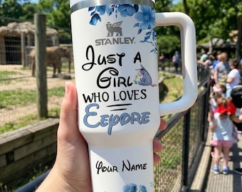 Bicchiere termico da 40 once con Eeyore e l'asino, stile Disney, con il cartone animato di Winnie the Pooh, ideale come regalo.