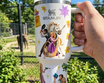 Tazza da viaggio Rapunzel - Rapunzel - L'intreccio della torre, 40 oz, Principessa Disney, Regalo, Tazza da viaggio