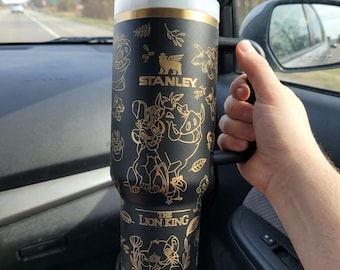 Cartoon Lion King 40oz Tumbler, Custom Laser Engraved Cup, Lio Lover Drinkware