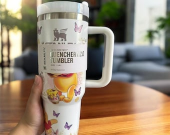 Winnie the Pooh Engraved 40oz Tumbler Cup, Laser Engraved Design