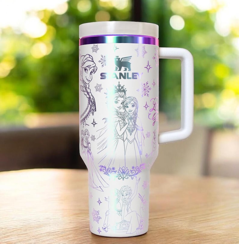 Frozen 40oz Tumbler Laser Engraved, Princess Anna Elsa Theme Stainless Steel Cup image 6