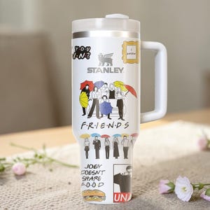 Vaso termo sublimado Friends de 40 oz con asa imagen 4