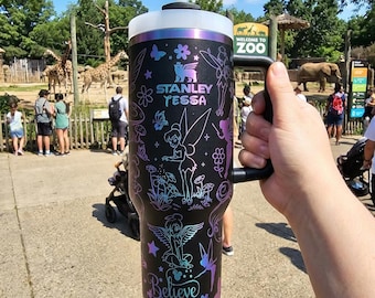 Personalized Princess Little Fairy 40oz Tumbler, Custom Laser Engraved Cup