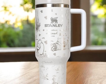 Winnie the Pooh 40oz Tumbler Laser Engraved, Insulated Stainless Steel Cup