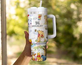 Classic Winnie the Pooh 40oz Tumbler , Quencher Vintage Pooh Bear Cup