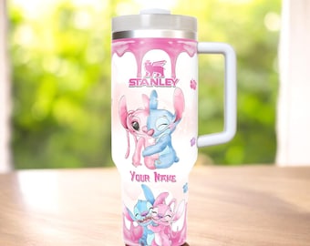 Valentine Blue Alien And Angel Valentine 40oz Tumbler Gift For Her