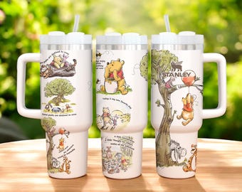 Winnie the Pooh 40oz Tumbler , Quencher Vintage and Classic Pooh Bear Cup