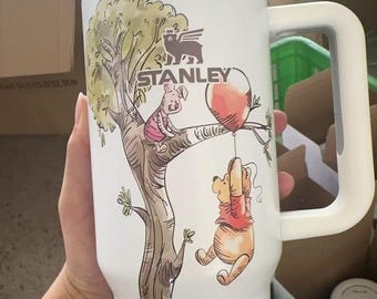 Bicchiere termico Winnie the Pooh da 40 oz, tazza in metallo ispirata al personaggio.