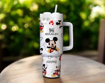 Tazza termica personalizzata di Topolino da 1,2 litri (40 oz) – Tazza da viaggio in acciaio inossidabile con personaggi dei cartoni animati, idea regalo