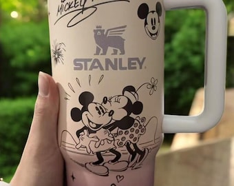 Mickey Minnie Tumbler 40oz, Personalized Disney Couples Coffee Tumbler, Valentine Gift