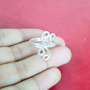 Double Swirl Silver Ring, Oxidized Ring, Handmade Ring, Ring For Women, Dainty Unique Ring, Scroll Band Ring, Statement Ring, Promise Gift