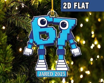 67 ブレインロット オーナメント、ミームフィギュア、ゲーマーやストリーマーへのユニークなギフト、2Dオーナメント、クリスマスオーナメント 2Dフラットオーナメント