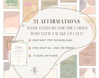 Tarjetas de Afirmación de Poder Femenino: Citas sobre una Mentalidad Audaz (PDF Imprimible)