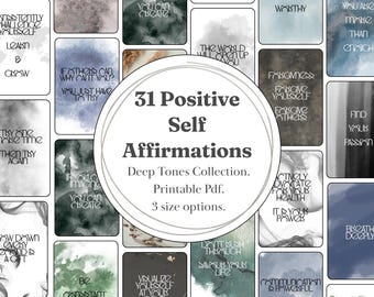 Tarjetas de Afirmaciones Diarias: 31 Frases Motivacionales Neutrales y Oscuras (Baraja Imprimible en PDF)