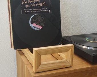 Mid-Century Modern Ash Wood Vinyl Record Holder - Holds 60 LPs