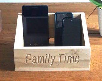 Handmade Wooden Phone Holder: Personalized Unplug Box | Device-free